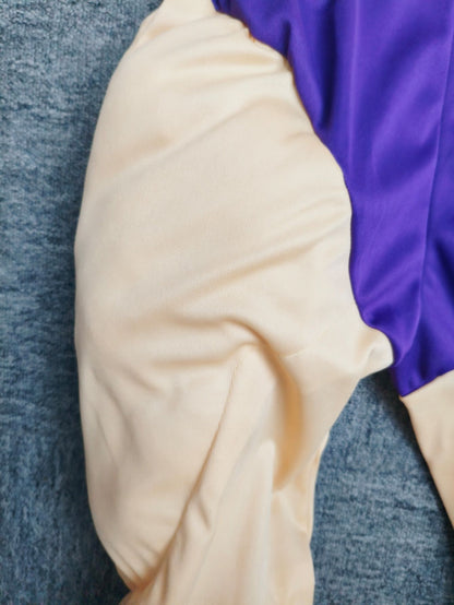 Boys 3D Muscle Print Long Sleeve Jumpsuit Yellow Purple Color Block