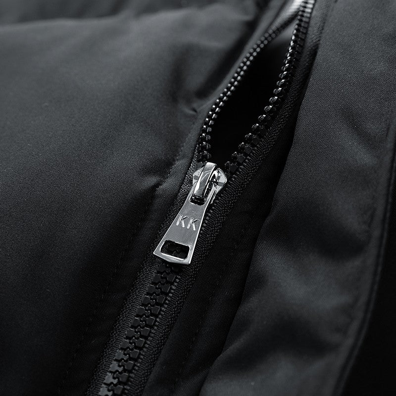 Jaqueta de Pesca Masculina Inverno Marca na Moda Gola Alta Jaqueta Acolchoada Solta Adolescentes Quente À Prova de Frio Casaco Tamanho Grande