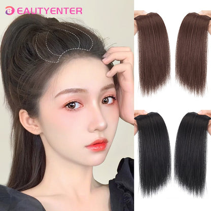 Tic-Tacs Sintéticos One Piece 2Clips Cabelo Liso Invisível com Tic-Tac Aumento de Volume Apliques Capilares Cobertura Lateral Superior