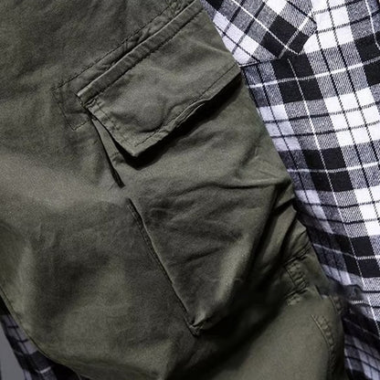 Solid Cargo Pants for Men Casual Loose Fit Ankle Banded Trousers Suitable for Spring and Autumn Grey Black Green