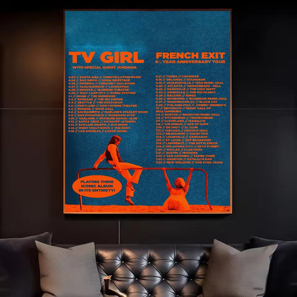 Tv Girl French Exit Lovers Rock Poster HD art canvas painting home living room bedroom bar aesthetic decoration