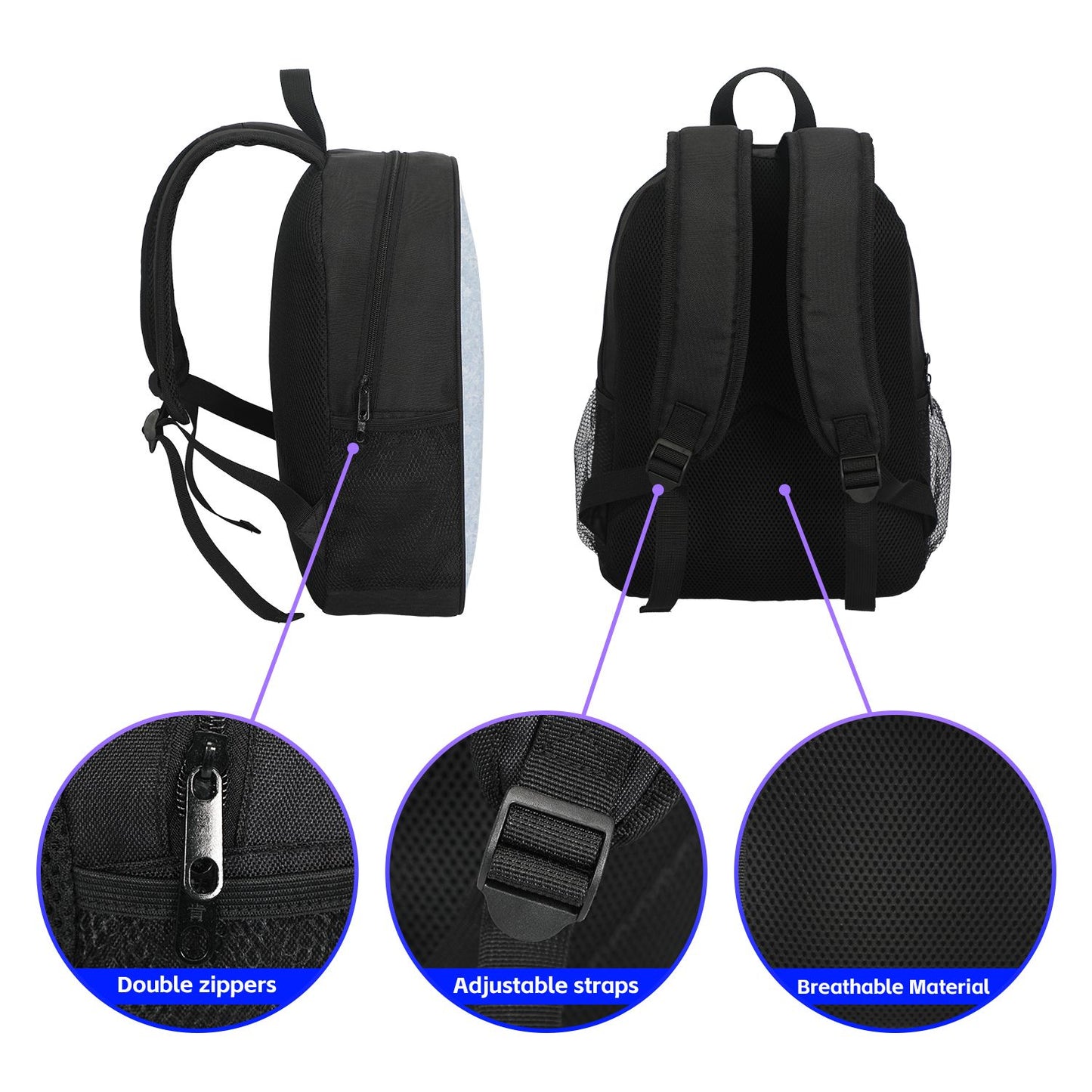 M-Mbappe Conjunto de 3 Peças Bolsa Escolar Mochila Esportiva de Futebol com Bolsas de Ombro Estojo para Canetas Mochila Escolar Jogador Estrela para Melhor Presente