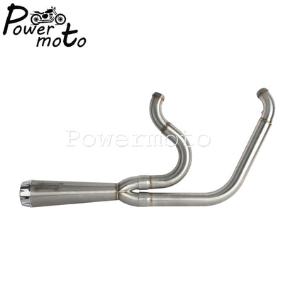 Motorcycles 2-Into-1 Exhaust Muffler Pipes Tube For Harley Dyna Fat Bob Low Rider S Street Bob Wide Super Glide FXD 2006-2017