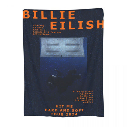 Manta de Lã Hit Me Hard And Soft Merch Billie Macia e Aconchegante para Carro e Quilt