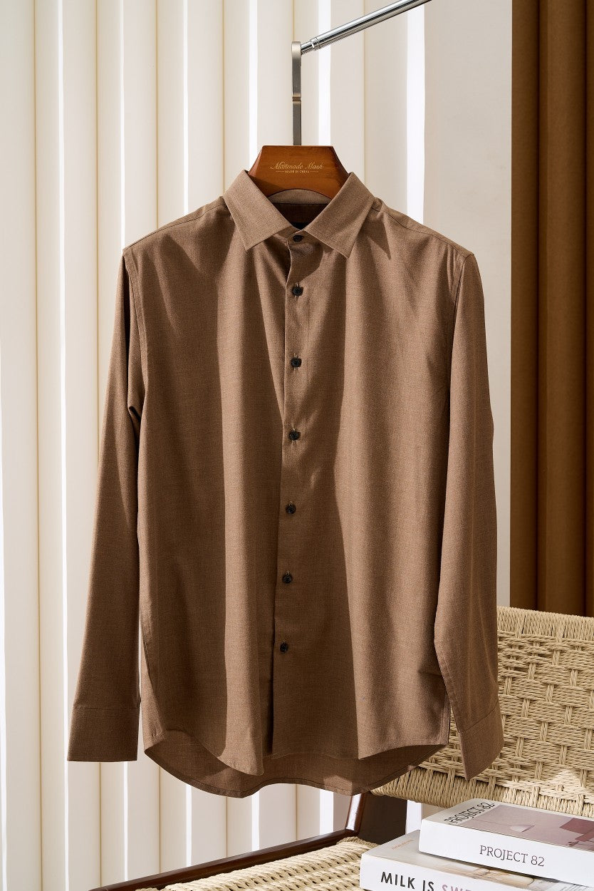 Bri 25ss Italian cashmere blend long-sleeved business casual shirt