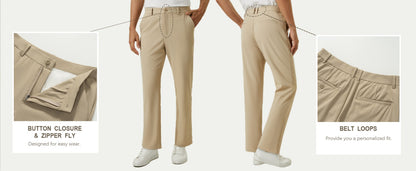 TACVASEN Golf Pants Men Stretch Lightweight Quick Dry Work Pants Waterproof Flat Front Dress Pants with 5 Pockets 30"/32"/34";;VERDADEIRO;;"Dark Grey,40W-32L