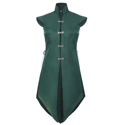Mens Medieval Viking Vest Colete Vintage Sem Mangas Sobretudo Longo de Cavaleiro Renascentista Fantasia