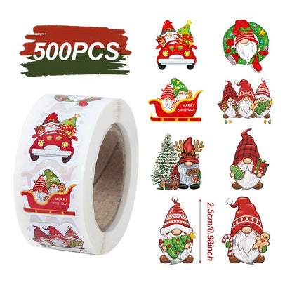 500pcs Christmas Stickers Merry Christmas Party Decoration 2025 Xmas Santa Claus Stickers Navidad Natal New Year Gift 2026