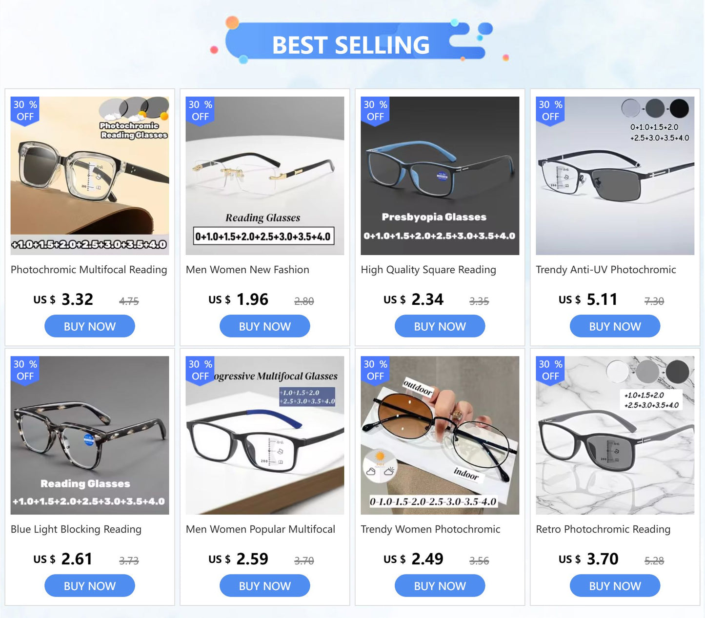 Luxury Diamond Cutting Photochromic Reading Glasses Men Business Rimless Eyeglasses Women Color Changing Presbyopia Eyewear