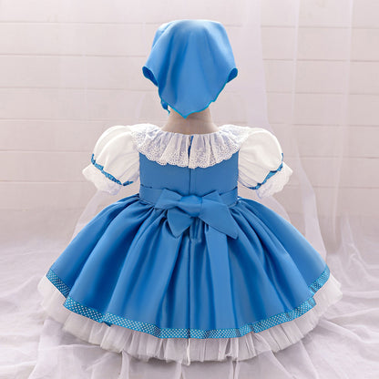 Masha and Bear Maid Costume for Baby Girls Lolita Christmas Costumes 1st Birthday Party Princess Dresss Bow Wedding Kids Clothes