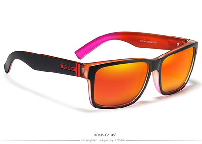 KDEAM Revamp Of Sport Men Sunglasses Polarized Shockingly Colors Sun Glasses Outdoor Driving Photochromic Sunglass With Box