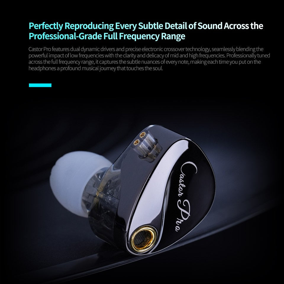 KZ Castor Pro HiFi Earphones Dynamic Drivers High-end Tunable Earphones Sound Quality Bass Headset Detachable Cable Headphones