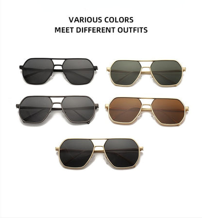 Óculos de Sol Retrô Masculino Grife Designer Alta Qualidade Armação de Metal Óculos de Sol de Proteção para Dirigir Óculos UV400