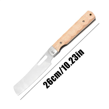 Facas de Cozinha Dobráveis em Aço Inoxidável Facas de Viagem com Cabo de Madeira Cutelo Ferramentas Profissionais para Cozinha Cozinhar Carne