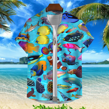 3d Fish Print Hawaiian Shirts For Men New Trend Men's Shirt Casual Unisex Clothing Summer Quick Dry Short Sleeve Shirt Tops 2024
