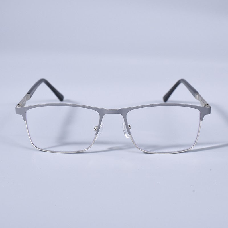 Anti Blue Light Men Reading Glasses Metal Full Frame Business Eyeglasses For Men Square Double Color Reading Eyewear +100+150