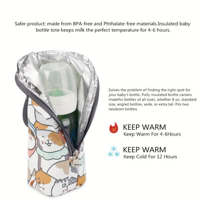 Mommy Insulated Baby Bottle Warmer Bag Portable Thermal Feeding Bottle Storage and Carrying Bag