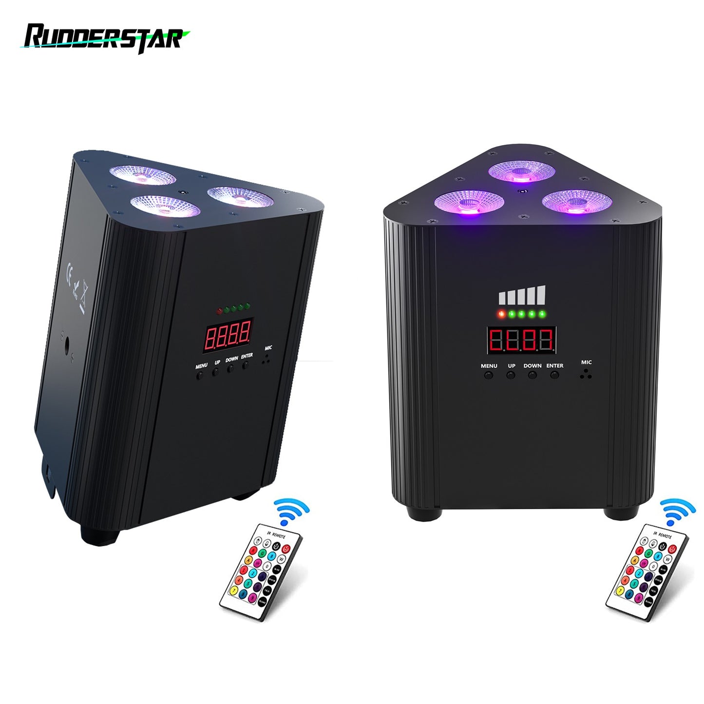 2PCS RGBW LED Battery Par Light 4-in-1 Dyeing Lights Wall Wash Light Stage Lighting Effect for Party Concert Wedding Theater