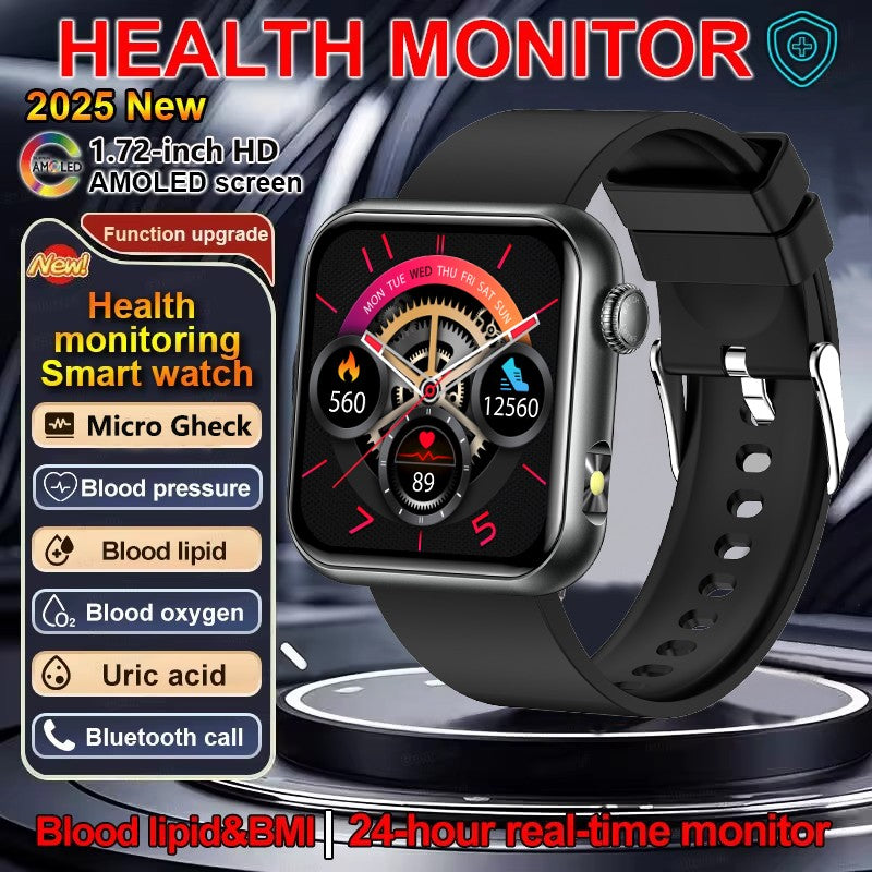 2025 Novo Smartwatch Feminino de LED com IA, Diagnóstico Inteligente, Monitor de Saúde HRV+PPG, Pressão Arterial, Oxigênio no Sangue, IP68, NFC?
