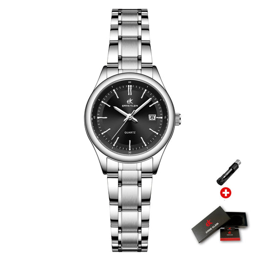 ERNIE KLEIN Women’s Watch Luxury Gold Watch OriginalDate Week Stainless Steel Waterproof Luminous Elegant Dress Ladies' Watches