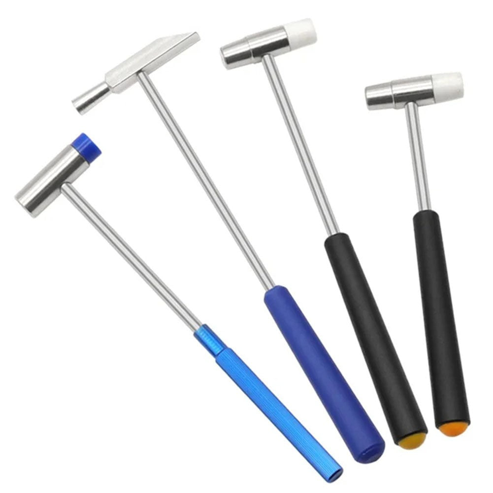1 Martelo Pequeno Ferramenta de Reparo DIY Martelo de Borracha de Metal Martelo Portátil de Cabeça Dupla Para Reparo de Joias e Relógios Ferramentas Manuais