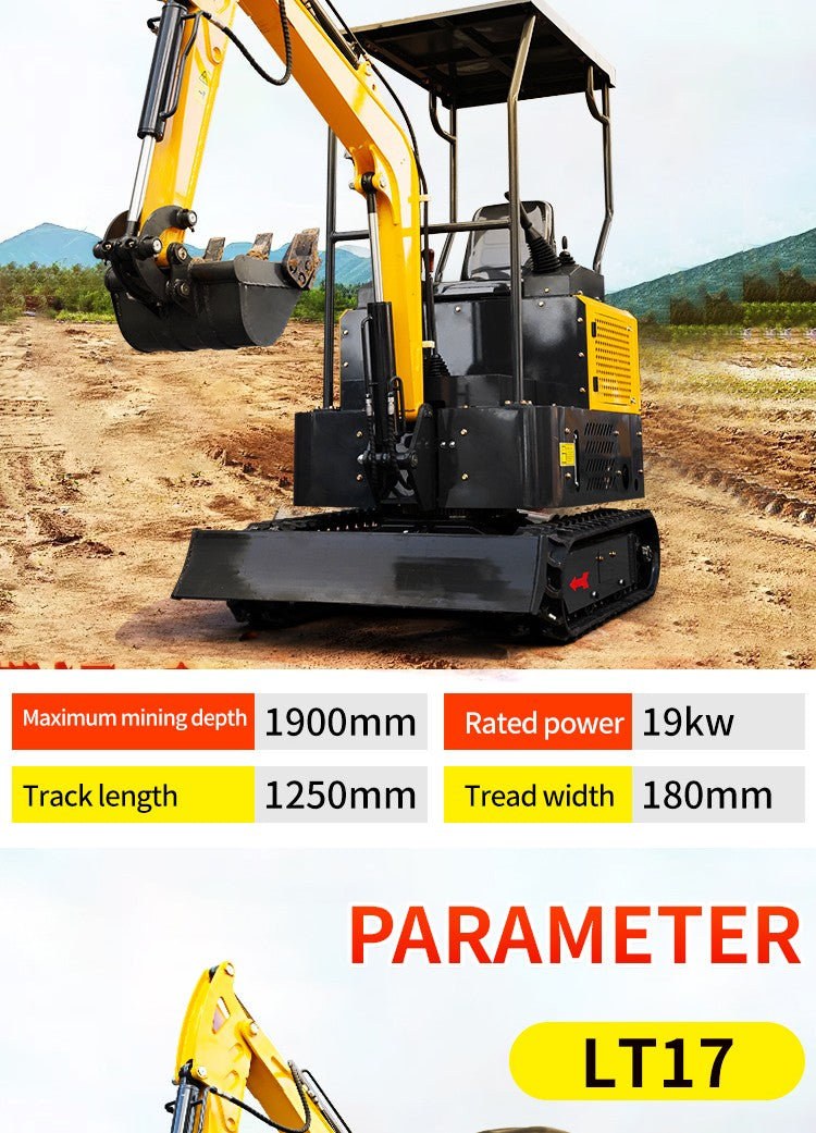 Mini Escavadeira Diesel Personalizada 1600kg para Agricultura, Pomar, Vala, 1ton, 1.6ton