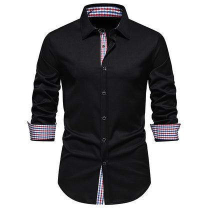 Men's shirt long-sleeved shirt business office clothing department buckle shirt loose style super large size XS-6XL soft fabric