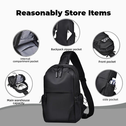 Men's Multifunctional Chest Bag with Adjustable Shoulder Straps, Suitable for Sports, Business, Travel, Commuting, Daily Outings