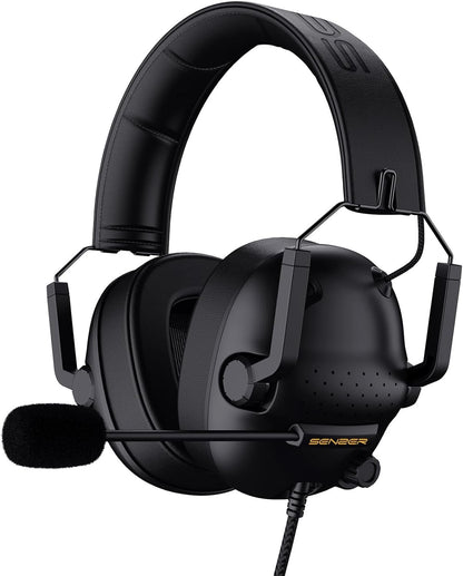 SENZER SG500 Surround Sound Pro Gaming Headset with Noise Cancelling Microphone-Portable Foldable Headphones for PC,PS4,PS5,Xbox