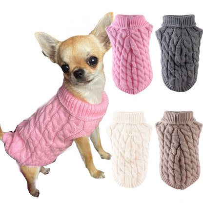 Suéter Clássico Liso para Cães Filhotes de Chihuahua, para Cães Pequenos, Roupa Quente de Inverno para Animais de Estimação, Pulôveres para Yorkshire Schnauzer Disfraz de Perro