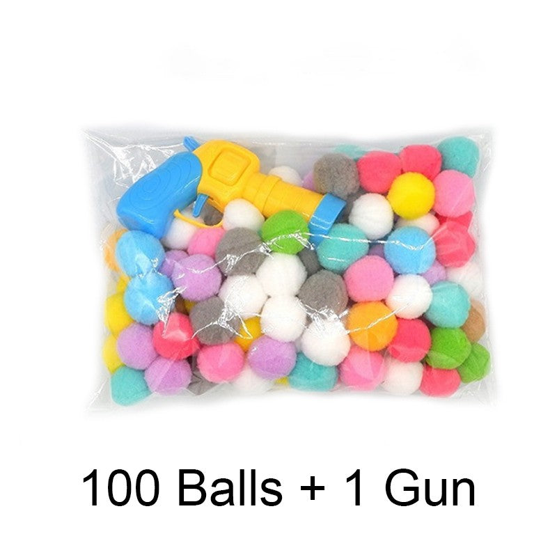 Bola de Pelúcia Atiradora de Gatos Aliviando a Depressão Brinquedo para Gatos Bola Silenciosa Mini Jogos de Armas Atiradoras de Bolas de Pelúcia Suprimentos para Animais de Estimação