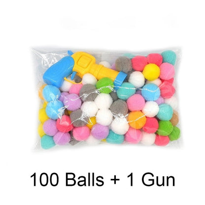 Bola de Pelúcia Atiradora de Gatos Aliviando a Depressão Brinquedo para Gatos Bola Silenciosa Mini Jogos de Armas Atiradoras de Bolas de Pelúcia Suprimentos para Animais de Estimação