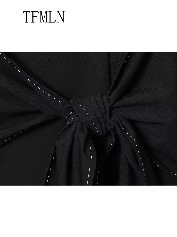 Elegant 2025 Autumn Women Big Bow Mini Dresses Fashion Chic Sleeveless Slim Causal Dress Street Back Zipper Party Sweet Dress