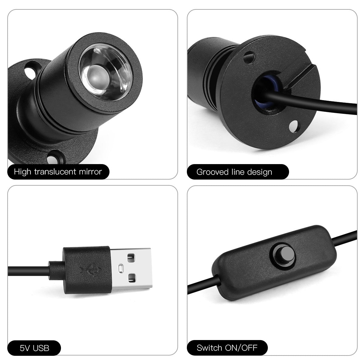 Colorful Led Spotlight USB 5V Mini Ceiling Spot 1W Showcase Pattern Showcase Light Room Decor