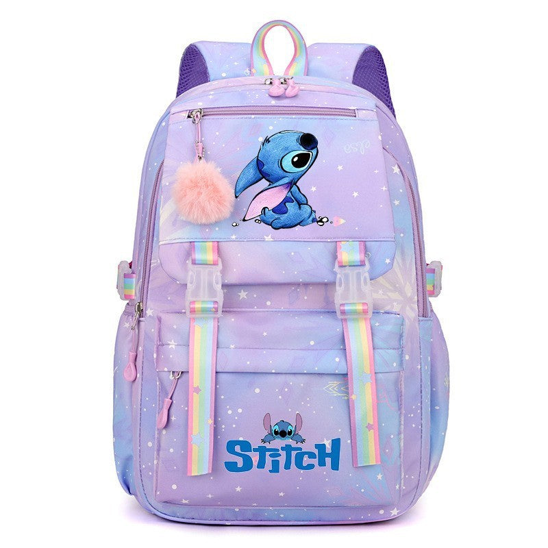 Cartoon Lilo Stitch Printed Backpack Teenger Girl Boy Schoolbag Kawaii Student Children Schoolbag Laptop Bookbag Travel Bag