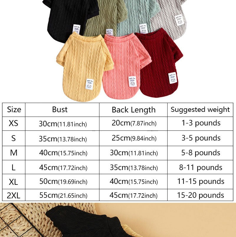 Suéter Clássico de Tricô para Cachorro Filhote Roupa de Inverno Quente para Animais de Estimação Pequenos Cães Gatos Colete Roupas para Animais de Estimação Traje de Bulldog Francês