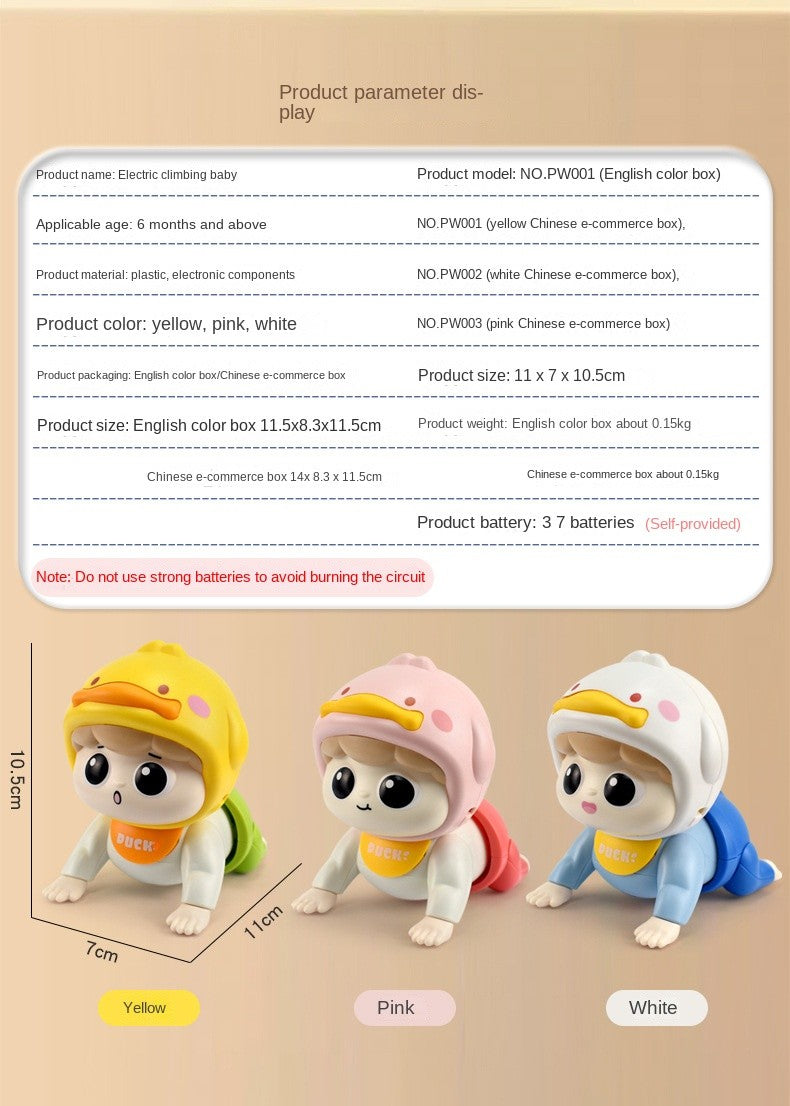 1PC Crawling Doll Baby Toy with Music, Aged 0-1, Learning Crawling Guidance and Head Up Training