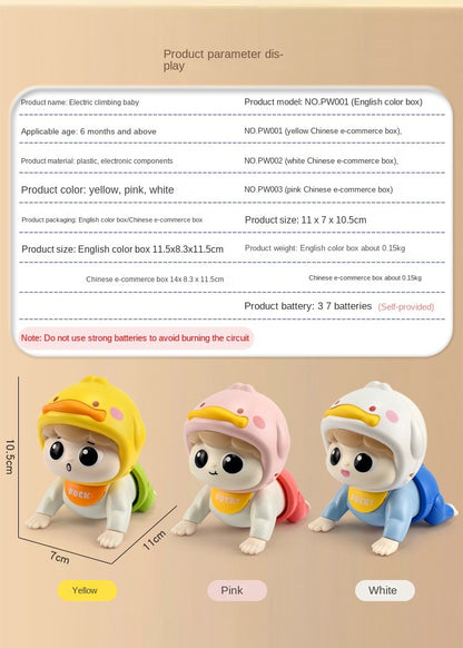 1PC Crawling Doll Baby Toy with Music, Aged 0-1, Learning Crawling Guidance and Head Up Training