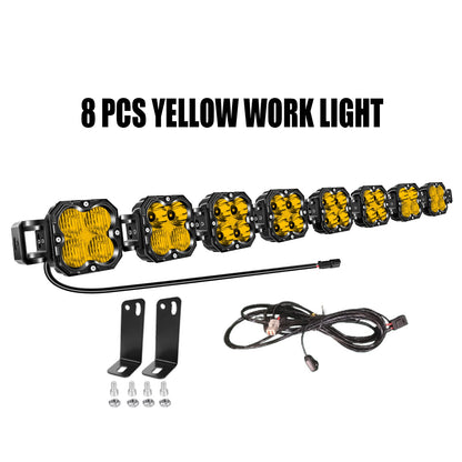4in 30W Amer Cube LED Pod Light Spot Flood Combo Beam Work Lights,3055K/3530K Car Off-Road Driving Lamp for Truck,SUV,Motorcycle