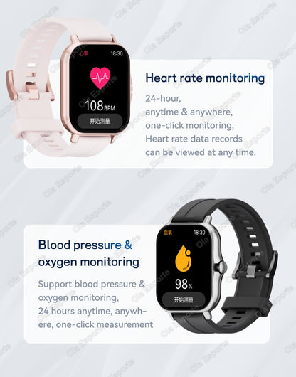 Smart Watch 1.83" Hd Screen Bluetooth Call Heart Rate Blood Oxygen Health Monitor Sports Smartwatch Women Men Holiday Gifts New
