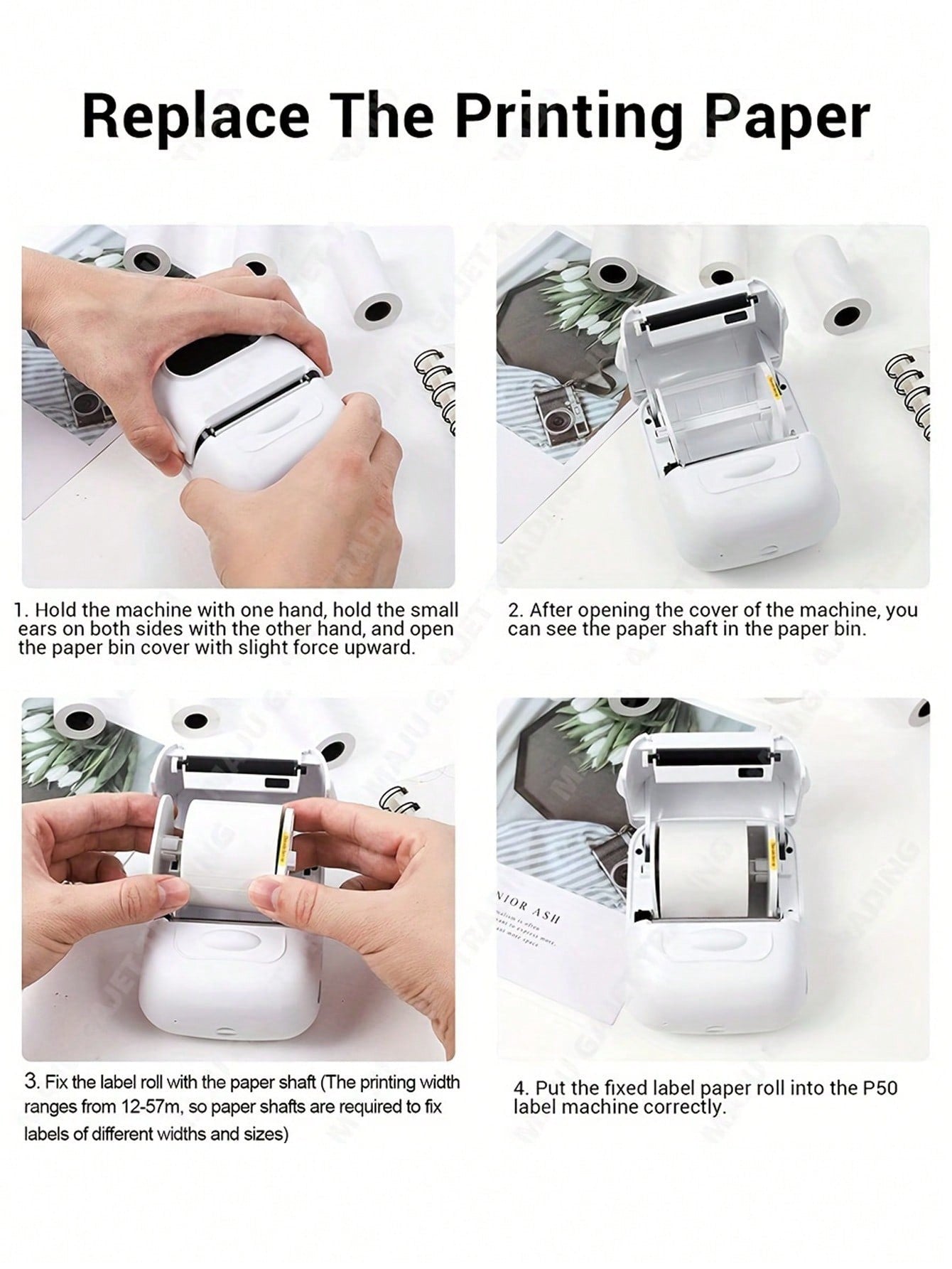 Makrlife P50 Thermal Label Printer Business Label Maker Custom Sticker Printing Machine For Home Use, DIY Stickers, Commercial