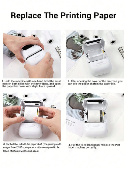 Makrlife P50 Thermal Label Printer Business Label Maker Custom Sticker Printing Machine For Home Use, DIY Stickers, Commercial