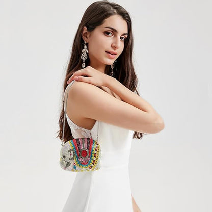 Cute Women Elephant Crystal Evening Bag Glitter Rhinestone Purse Shiny Diamond Clutch Handbag for Prom Party