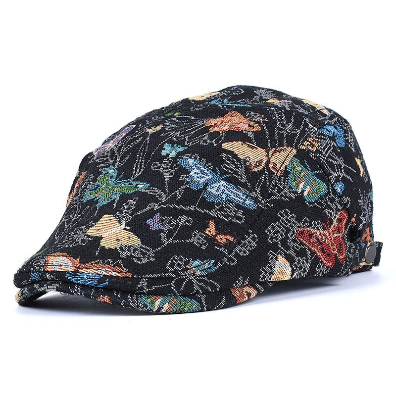 Classic Peaky Blinders Berets Women Vintage Black Embroidery Cotton Caps Men Breathe Artist's Hat Summer Outdoor Hip Hop