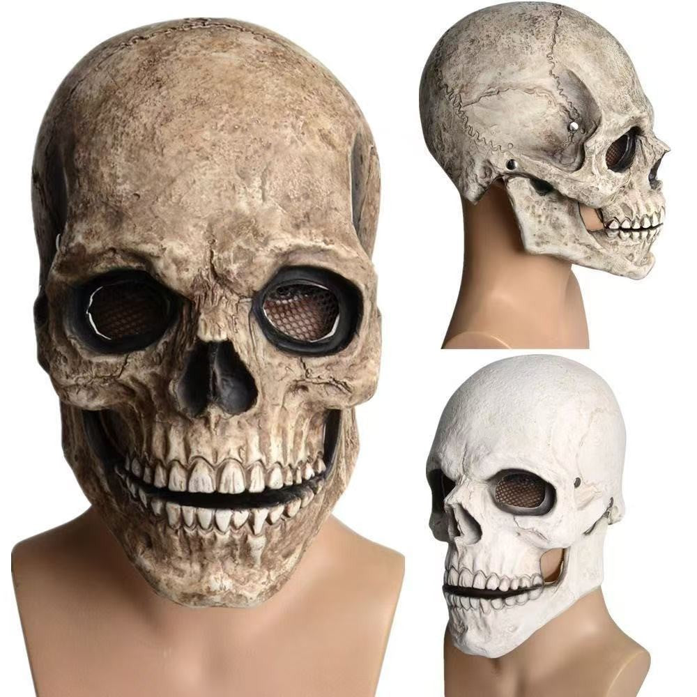 Full Head Skull Helmet Breathable Movable Jaw Mask Halloween Skull Mask Comfortable Skull Mask For Cosplay Haunted House