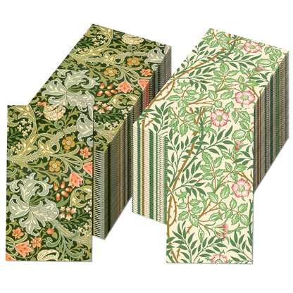 20pcs/Set Vintage Pattern Vine Long Paper Napkins, Disposable Dinner Paper for Party Wedding, Tissues Bathroom Hand Towels