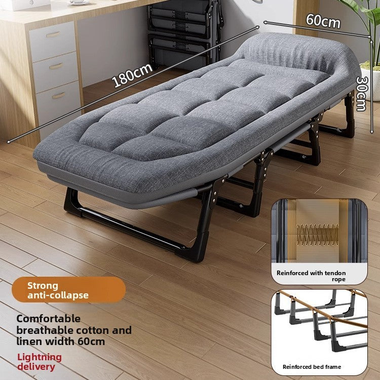Cama dobrável para almoço, escritório, poltrona reclinável individual, portátil, acompanhante de hospital, maca, cama de solteiro para soneca com dupla finalidade