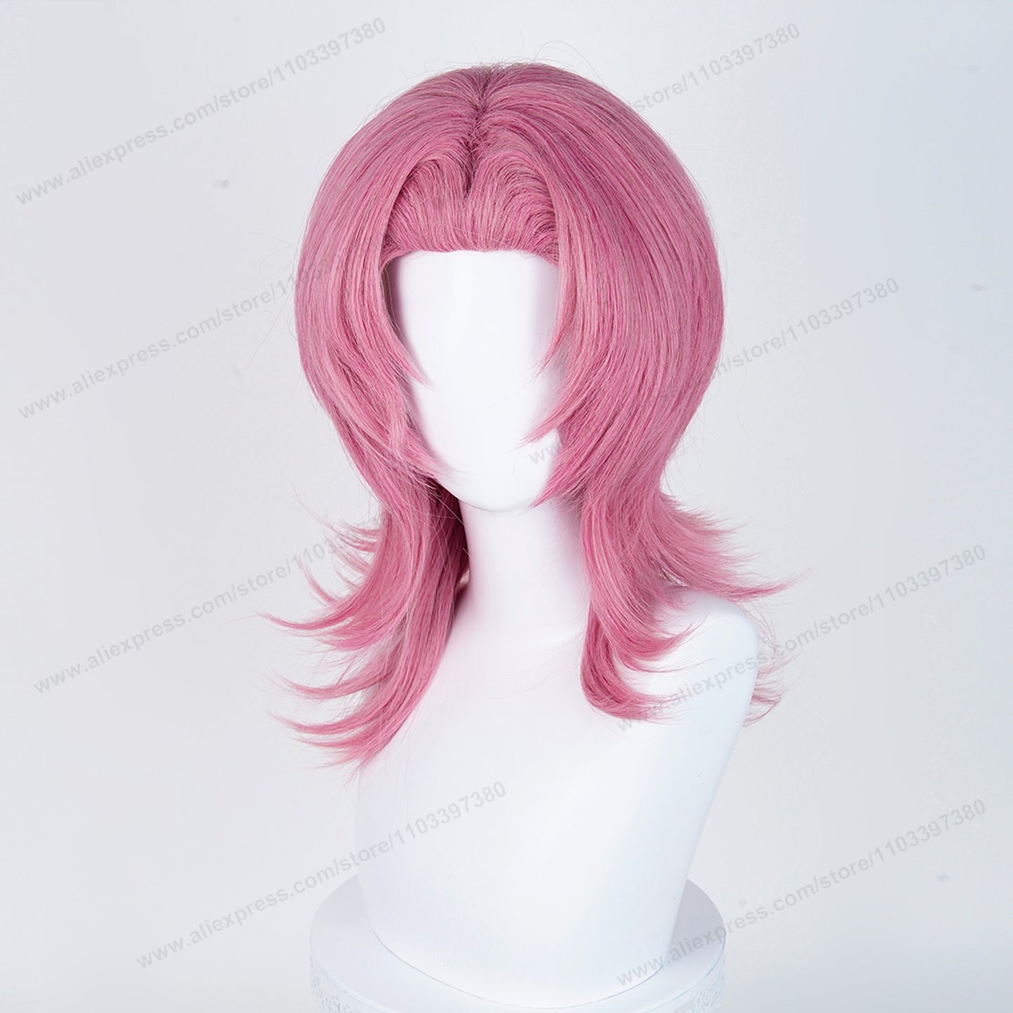 Saja Boys Romance Cosplay Peruca Sintética 48cm Rosa Escuro Cabelo Masculino Anime Perucas Resistentes ao Calor