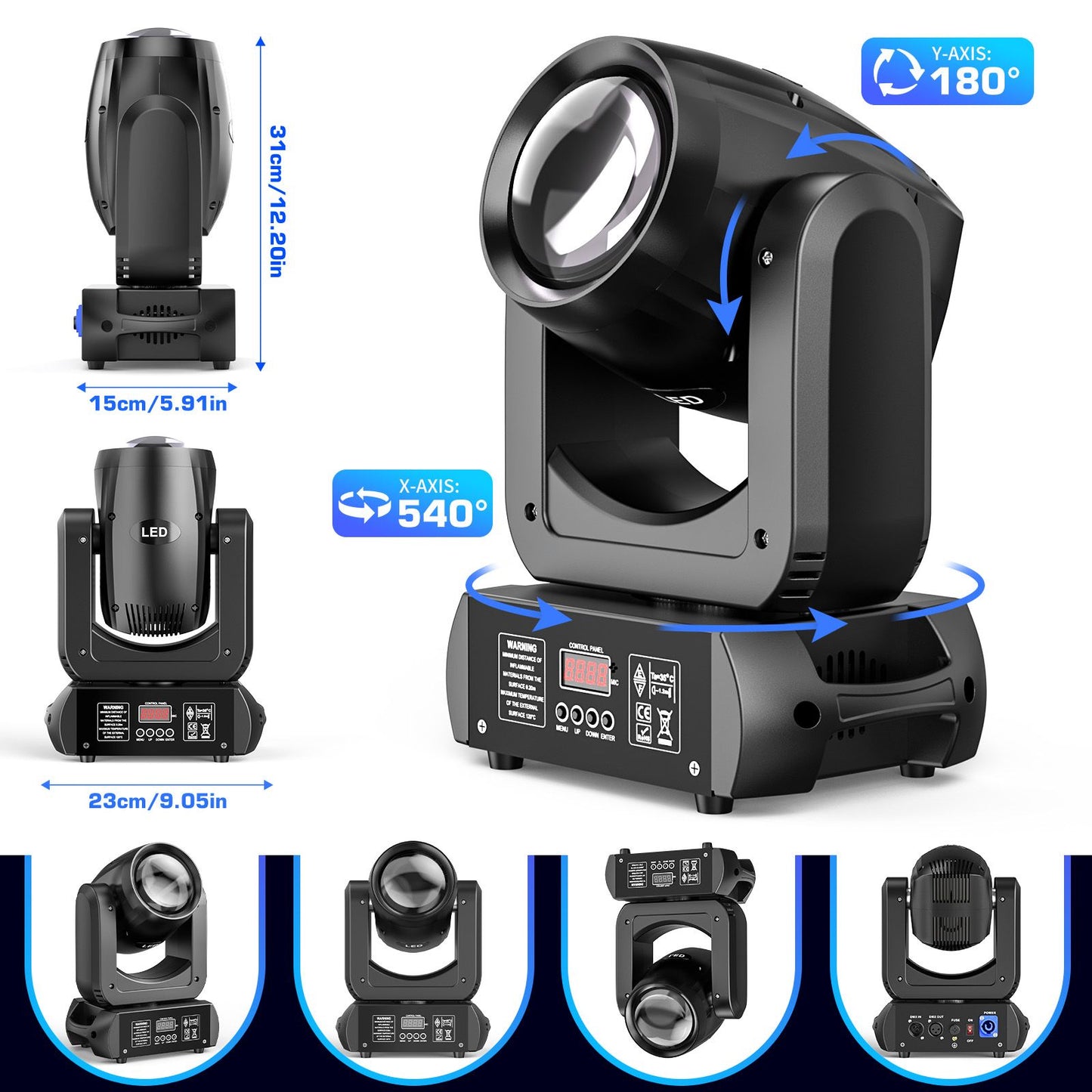U’King 150W Beam Moving Head Lights 18Prism 8Gobo Stage Light DMX DJ Light For Wedding Church Party KTV Disco Dj Bar