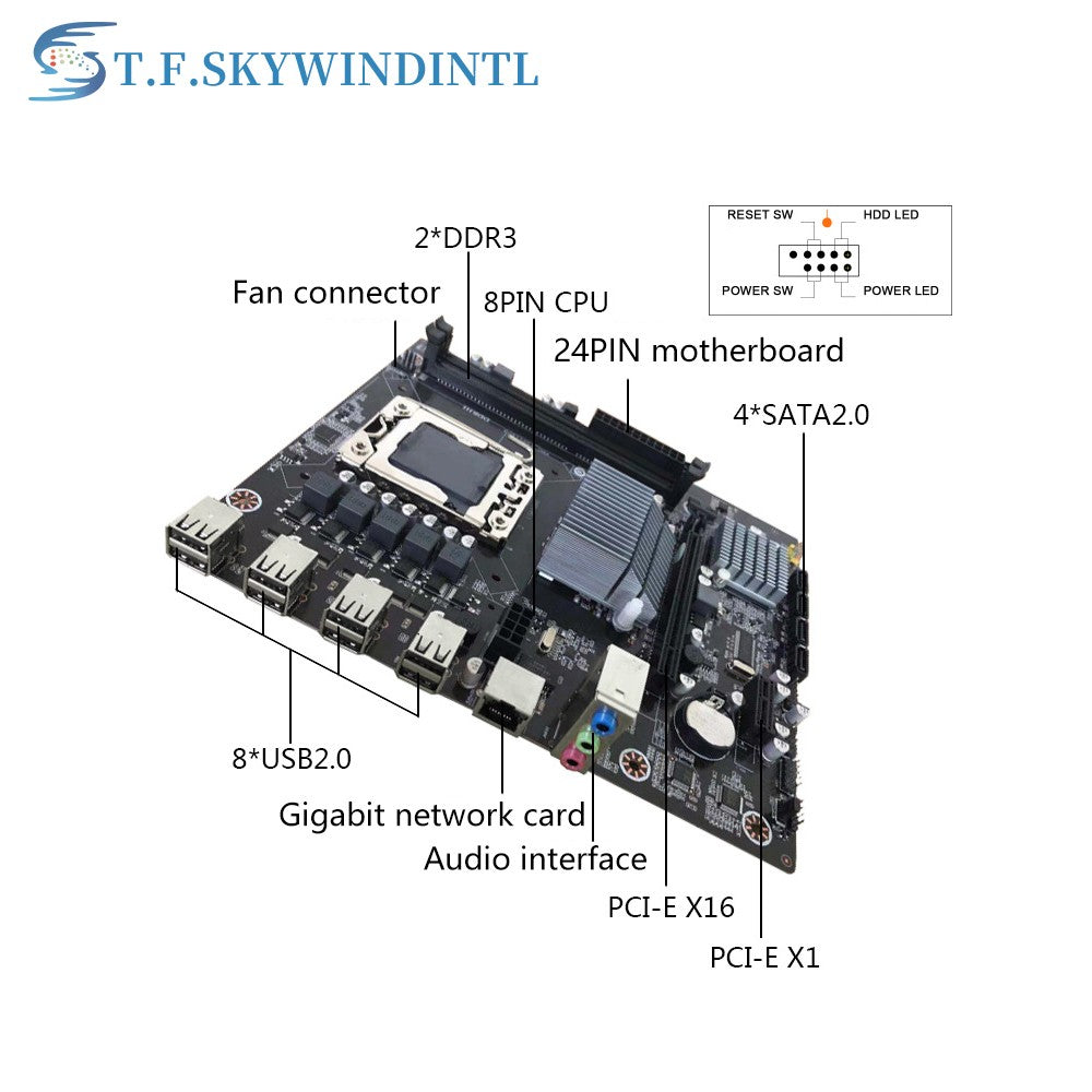 Desktop Motherboard X58 LGA 1366 Socket DDR3 REG ECC Memory for Xeon X5675 X5690